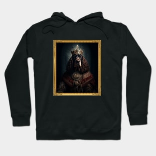 Noble Black & Brown Basset Hound - Medieval King (Framed) Hoodie